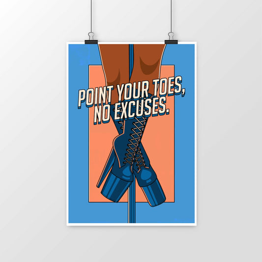 poster point your toes A4 v3 bleu